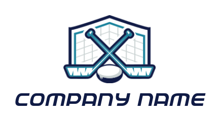 design a sports logo crossed ice hockey sticks
