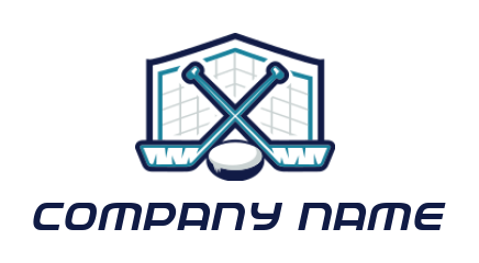 design a sports logo crossed ice hockey sticks