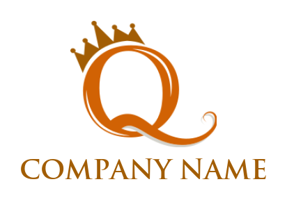 Letter Q logo maker with crown