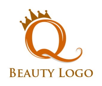 Letter Q logo maker with crown