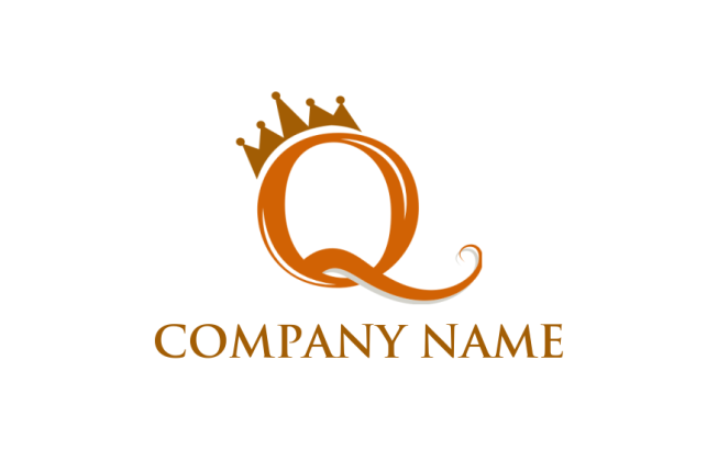Letter Q logo maker with crown