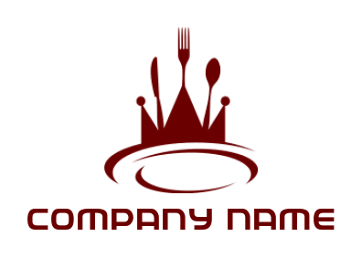 crown with swoosh & fork knife spoon 
