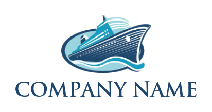 travel logo maker cruise ship with waves - logodesign.net