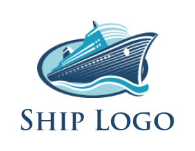 travel logo maker cruise ship with waves - logodesign.net