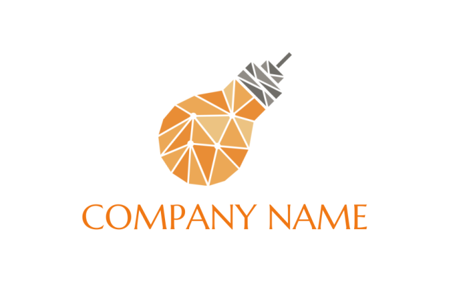 Create a logo of advertising Crystal origami Bulb - logodesign.net
