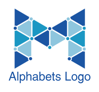 alphabets logo crystal triangle forming Letter M