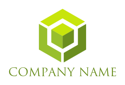 marketing logo icon cube inside hexagon - logodesign.net