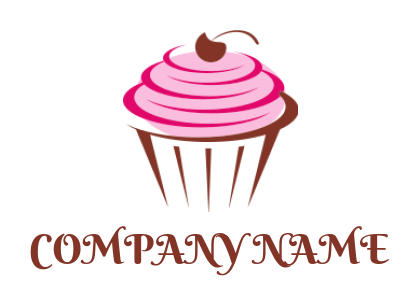 Design a food logo of Cupcake with cherry