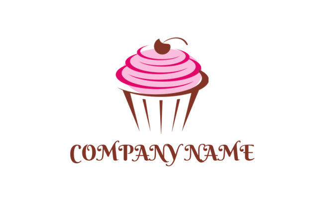 Design a logo of Cupcake with cherry