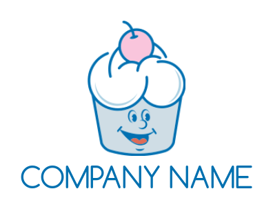 food logo cupcake with cherry on top