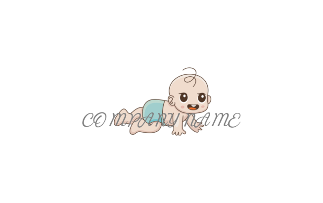 cute baby crawling logo idea
