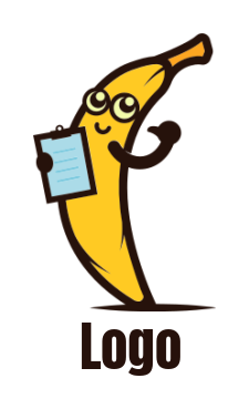 cute banana with note pad