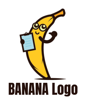 education logo cute banana mascot note pad
