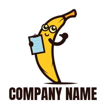 education logo cute banana mascot note pad