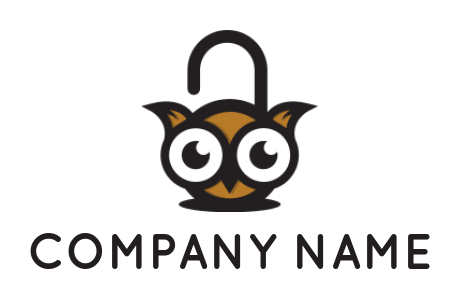 generate a pet logo icon cute owl head padlock