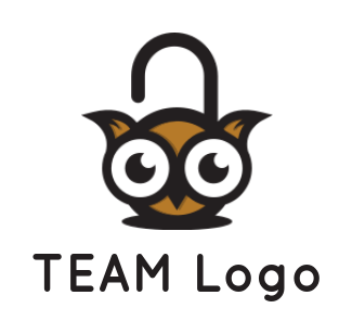 generate a pet logo icon cute owl head padlock
