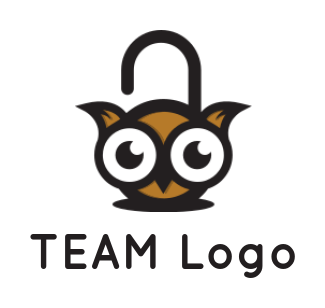 pet logo icon cute owl head padlock - logodesign.net