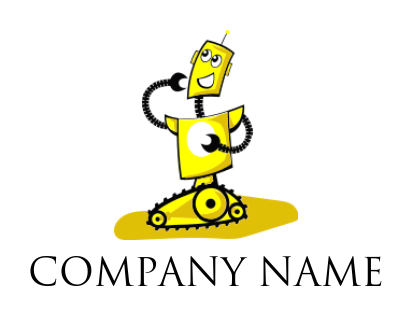 cute robot mascot logo concept