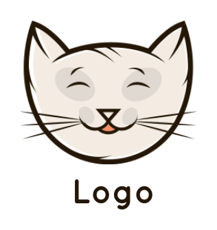 generate a pet logo of a cute smiley cat face