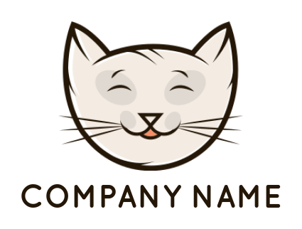 generate a pet logo of a cute smiley cat face