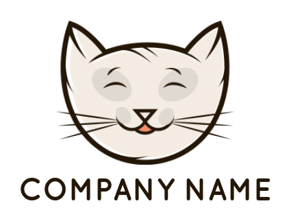 cute smiley cat face iconic mascot animal and pet logo template