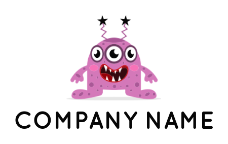 make a games logo online cute three eyes monster