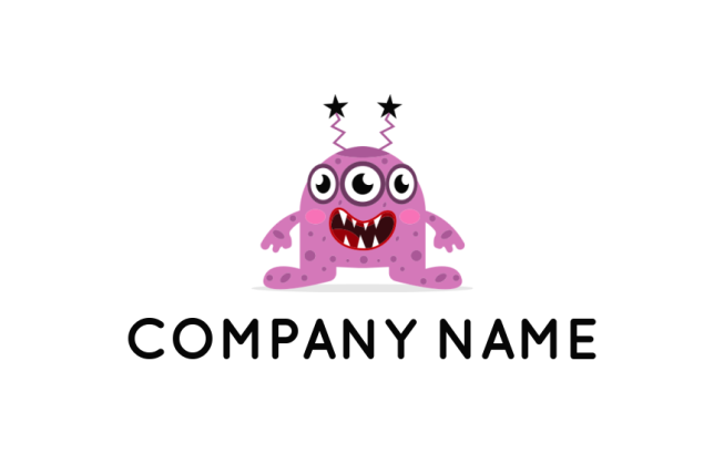 games logo online cute three eyes monster - logodesign.net