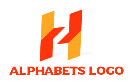 alphabets logo cutting edge forming Letter H