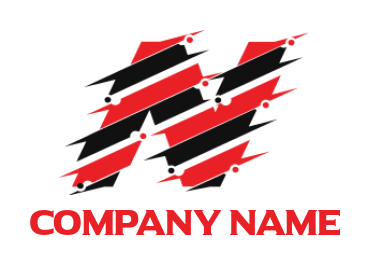 alphabets logo cutting edge forming Letter N