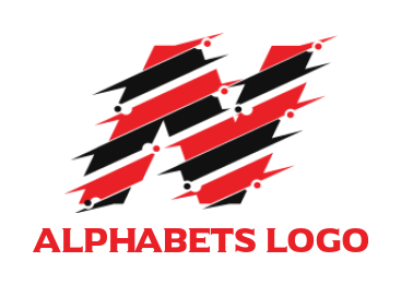 alphabets logo cutting edge forming Letter N
