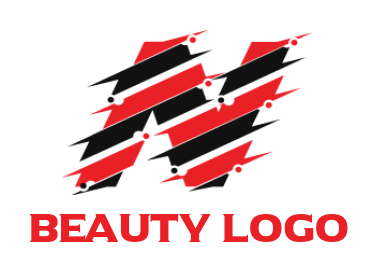 alphabets logo cutting edge forming Letter N