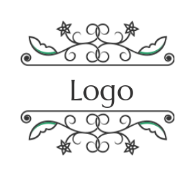 arts logo ornaments with stars and leaves