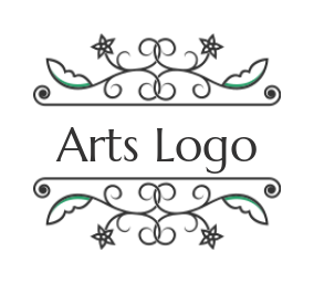 arts logo ornaments with stars and leaves