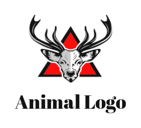 design an animal logo deer in front of triangle shape