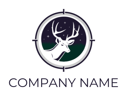 animal logo icon deer inside target sign