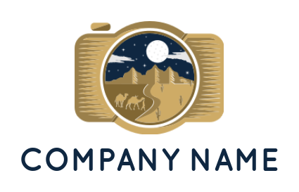 photography logo of desert inside camera lens