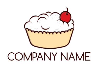 food logo dessert clouds and cherry
