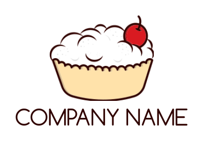 Dessert clouds and cherry logo idea