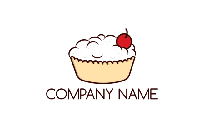 Dessert clouds and cherry logo idea