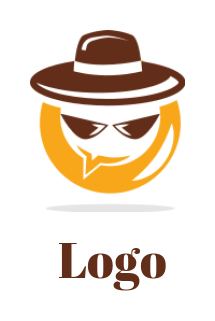 detective speech bubble with hat and sunglasses icon