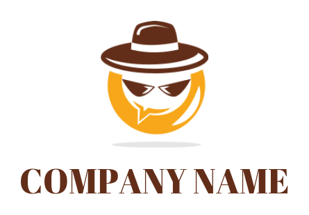 communication logo icon detective speech bubble with hat and sunglasses