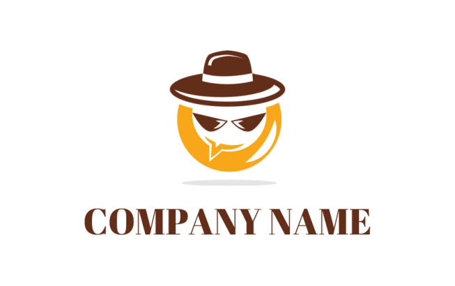 communication logo icon detective speech bubble with hat and sunglasses