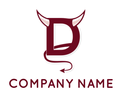 Design a Letter D logo devil incorporated in letter D 