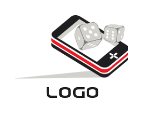 generate a games logo icon dice on cell phone