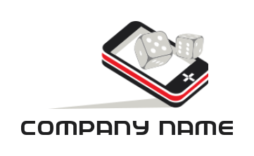 generate a games logo icon dice on cell phone