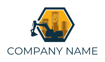 construction logo digger building in polygon