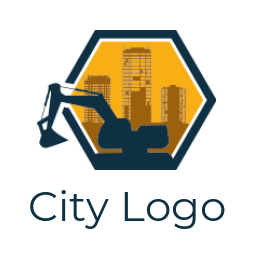 construction logo digger building in polygon