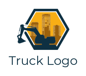 construction logo digger building in polygon