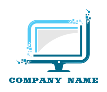 IT and internet logo digital monitor with pixel