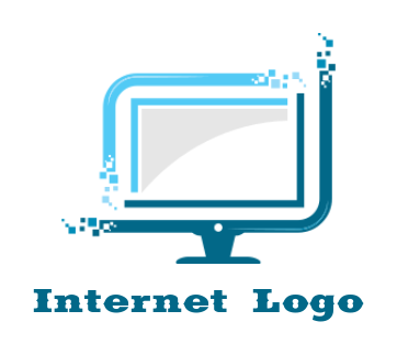 IT and internet logo digital monitor with pixel